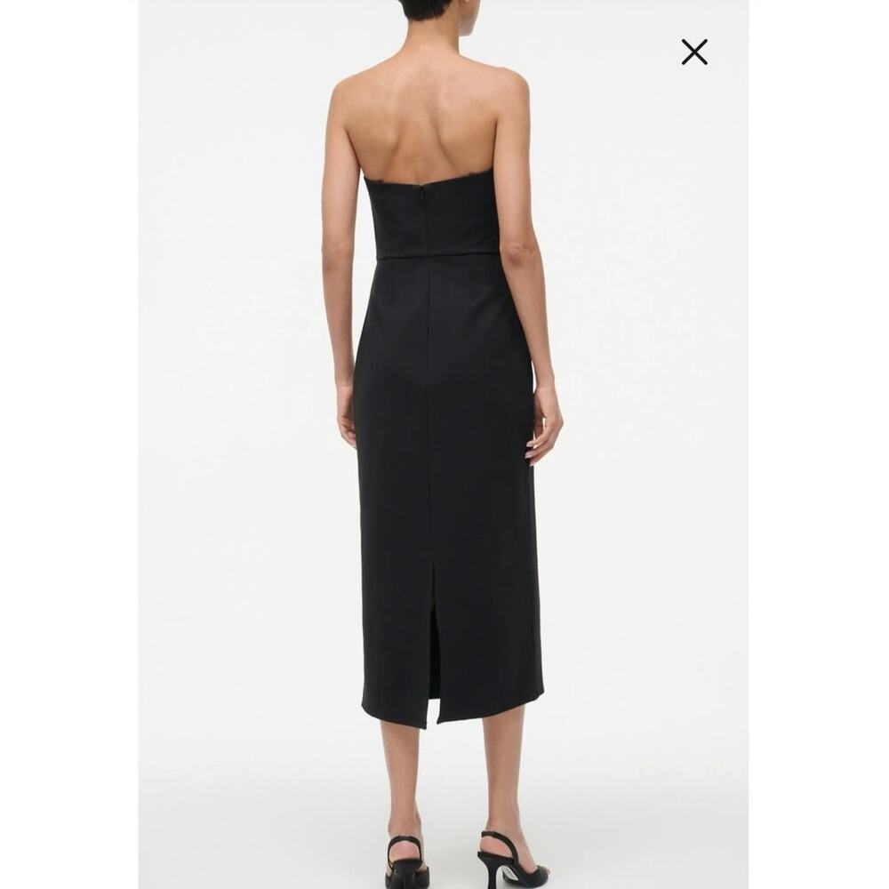 NWT STAUD Brooke Beaded Placed Floral Strapless Column Dress in Night Iris SZ XS - Picture 2 of 7